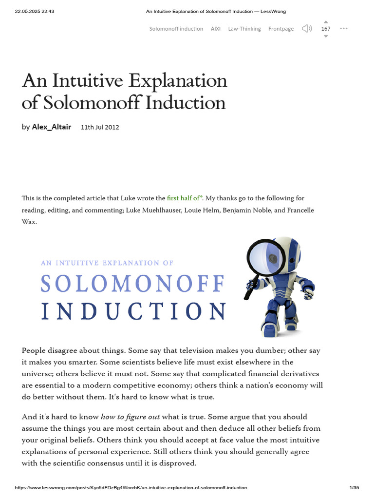 Understanding Solomonoff Induction | PDF | Hypothesis | Inductive Reasoning