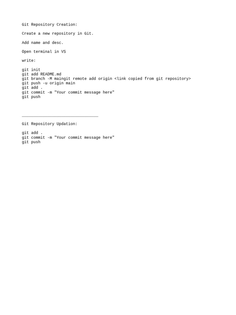 Git Repository Setup and Update Guide | PDF