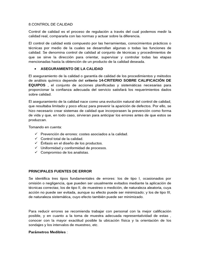 Control de Calidad y Aseguramiento Efectivo | PDF | Medición