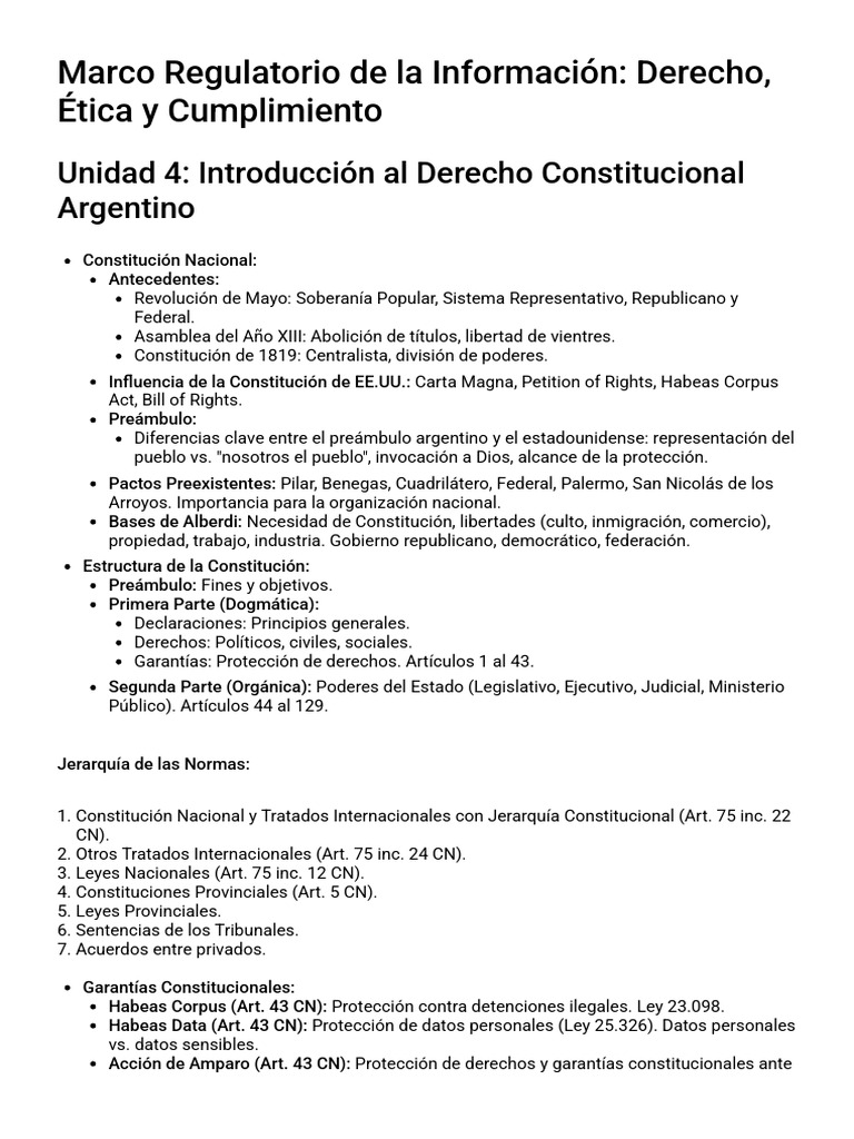 Marco Regulatorio: Derecho y Ética en Argentina | PDF | Libertad de ...