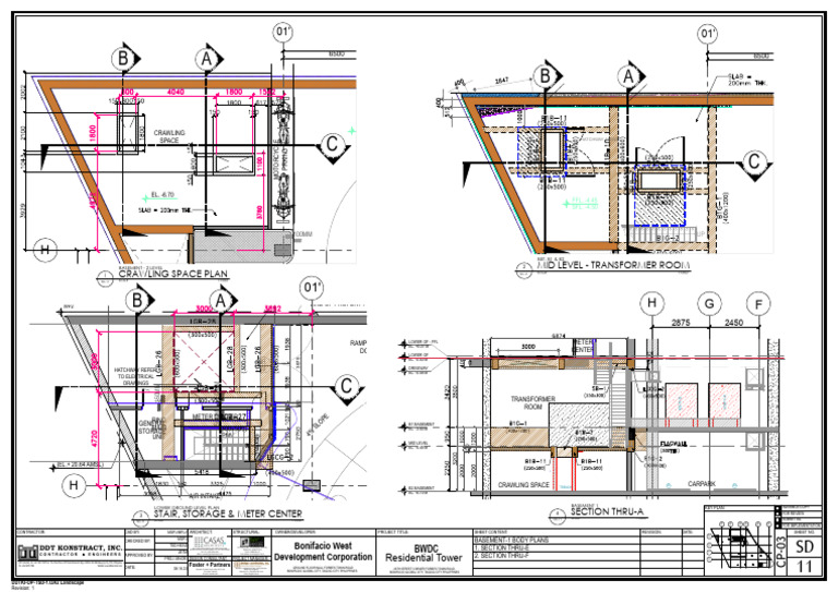 Basement Level Plans and Sections | PDF | Building Engineering ...