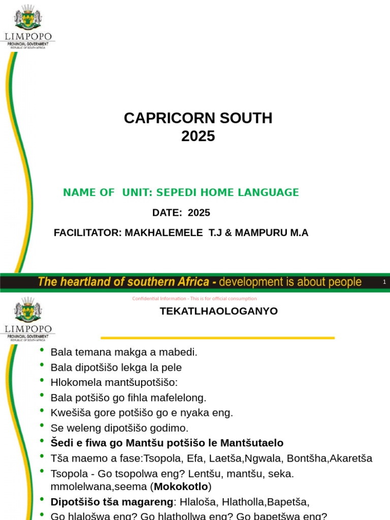 Sepedi Home Language Guidelines | PDF