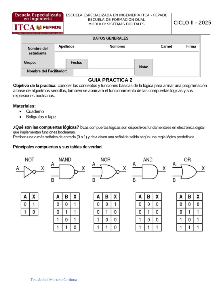 Compuertas Lógicas y Lógica Proposicional | PDF | Puerta lógica ...