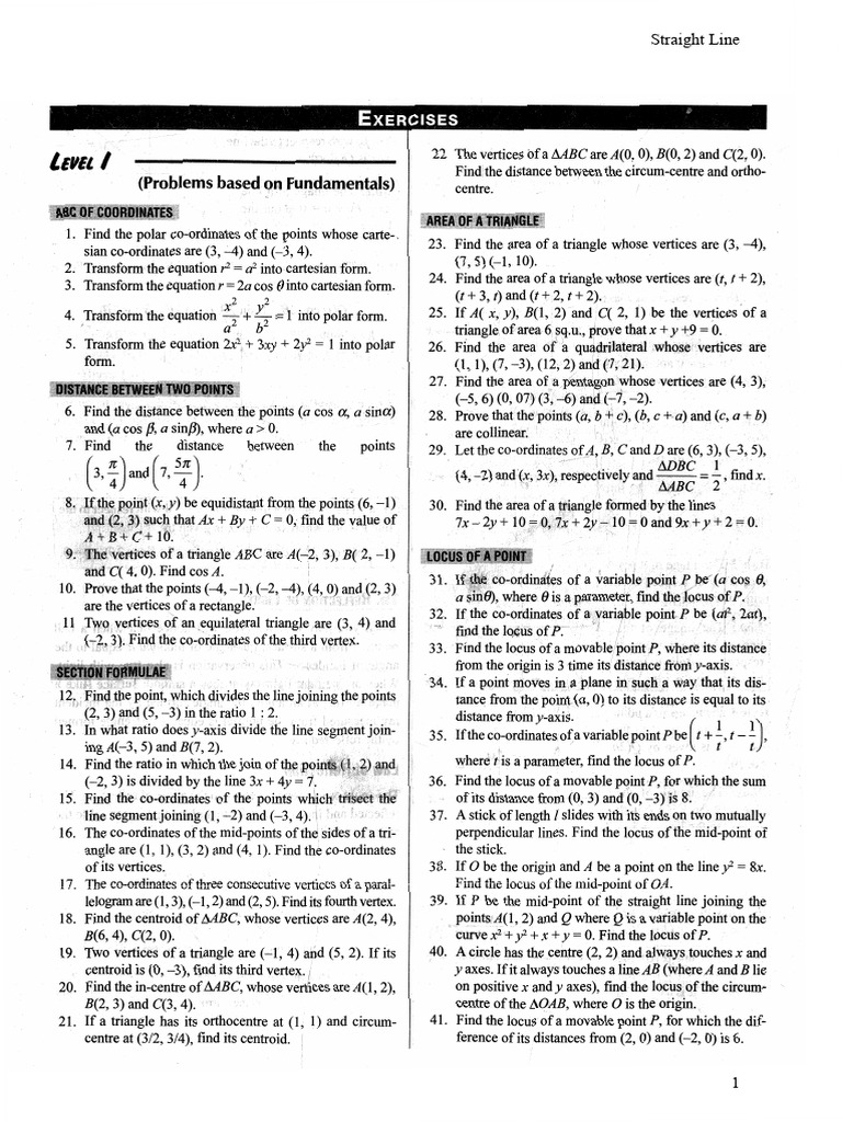 Problems Straight Line | PDF