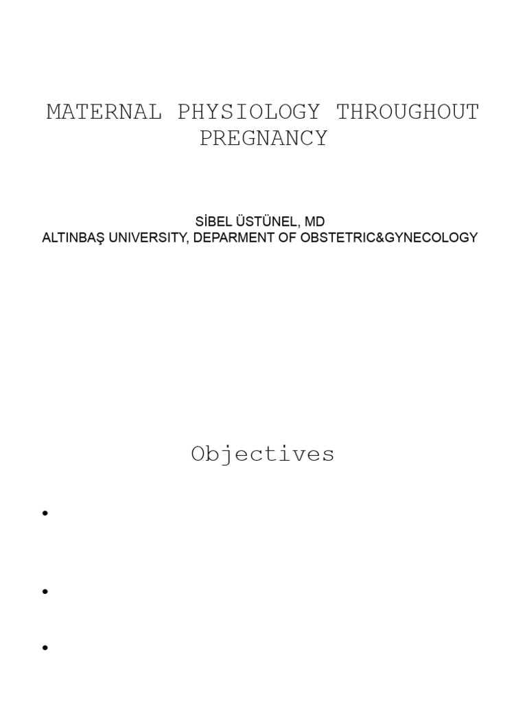 Lecture 10 - Physiological Changes in Pregnancy | PDF | Angiotensin ...