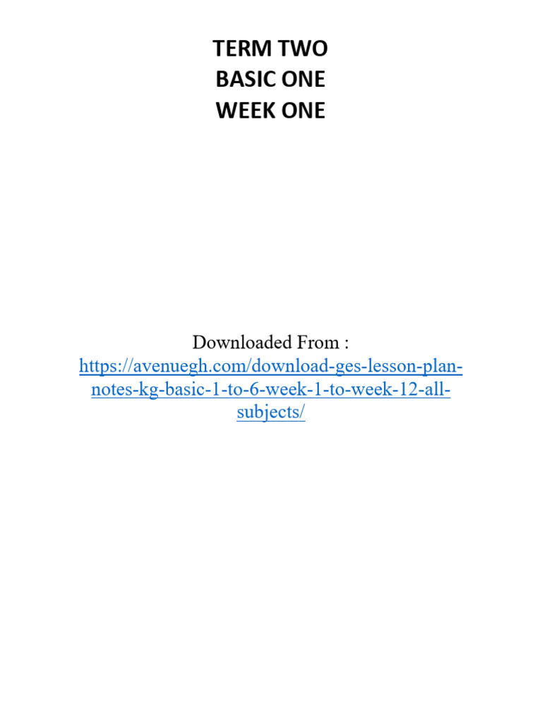 Basic One Term Two Lesson Plan | PDF | Learning | Curriculum