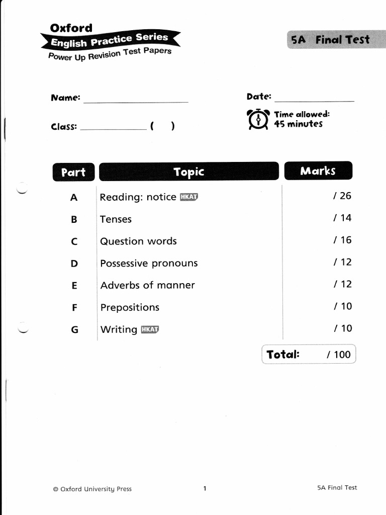 5A Final Test | PDF