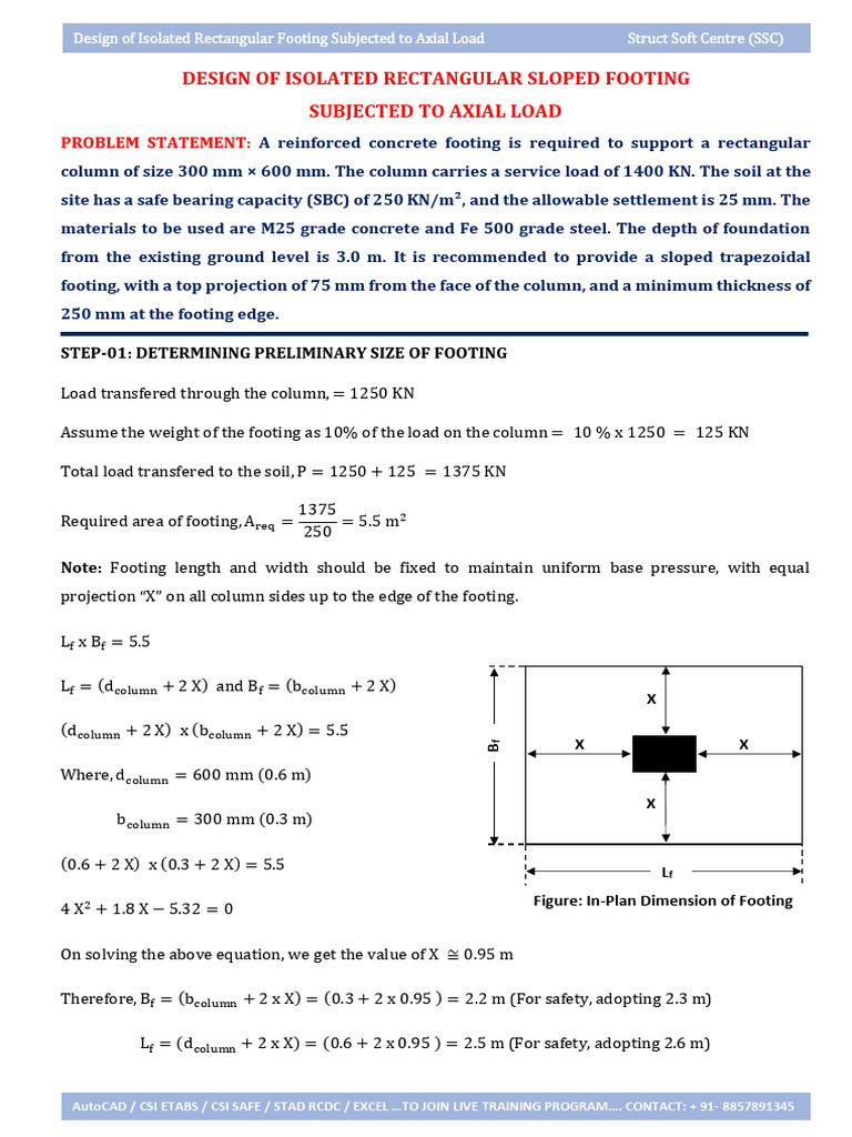Design of Sloped Footing for Columns | PDF | Column | Mechanical ...