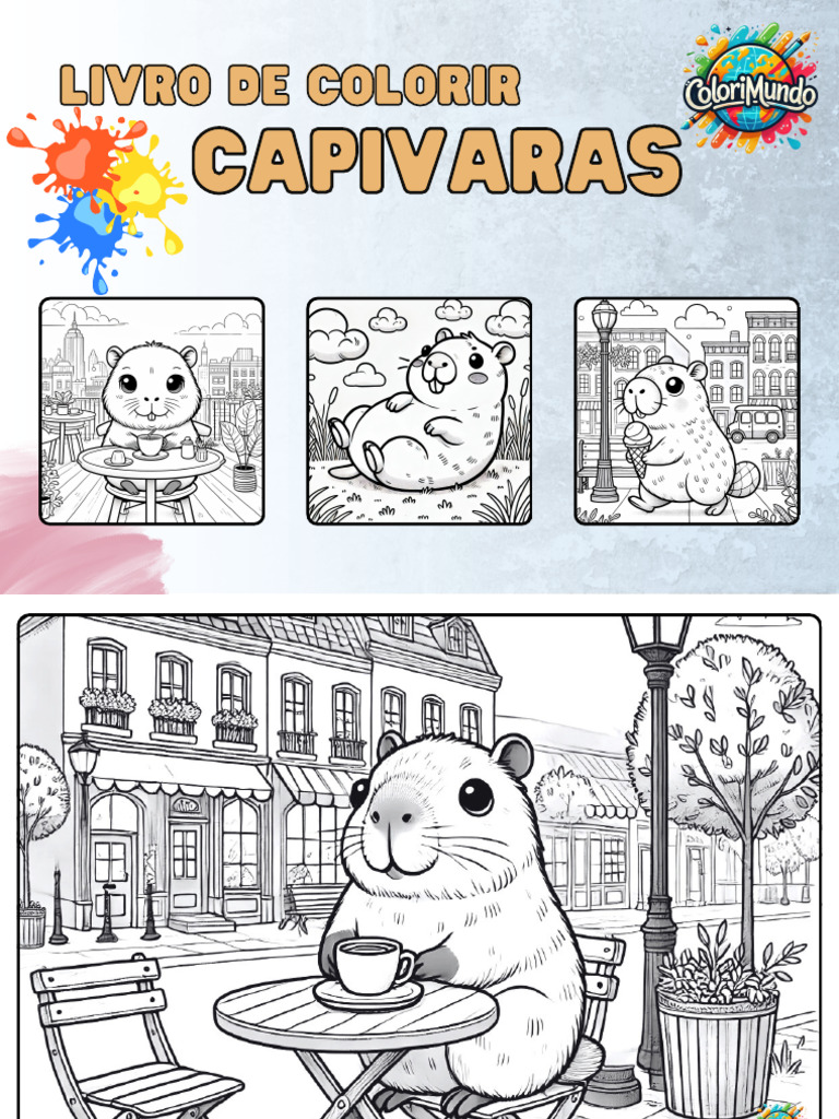 Livro de Colorir Capivaras PDF | PDF