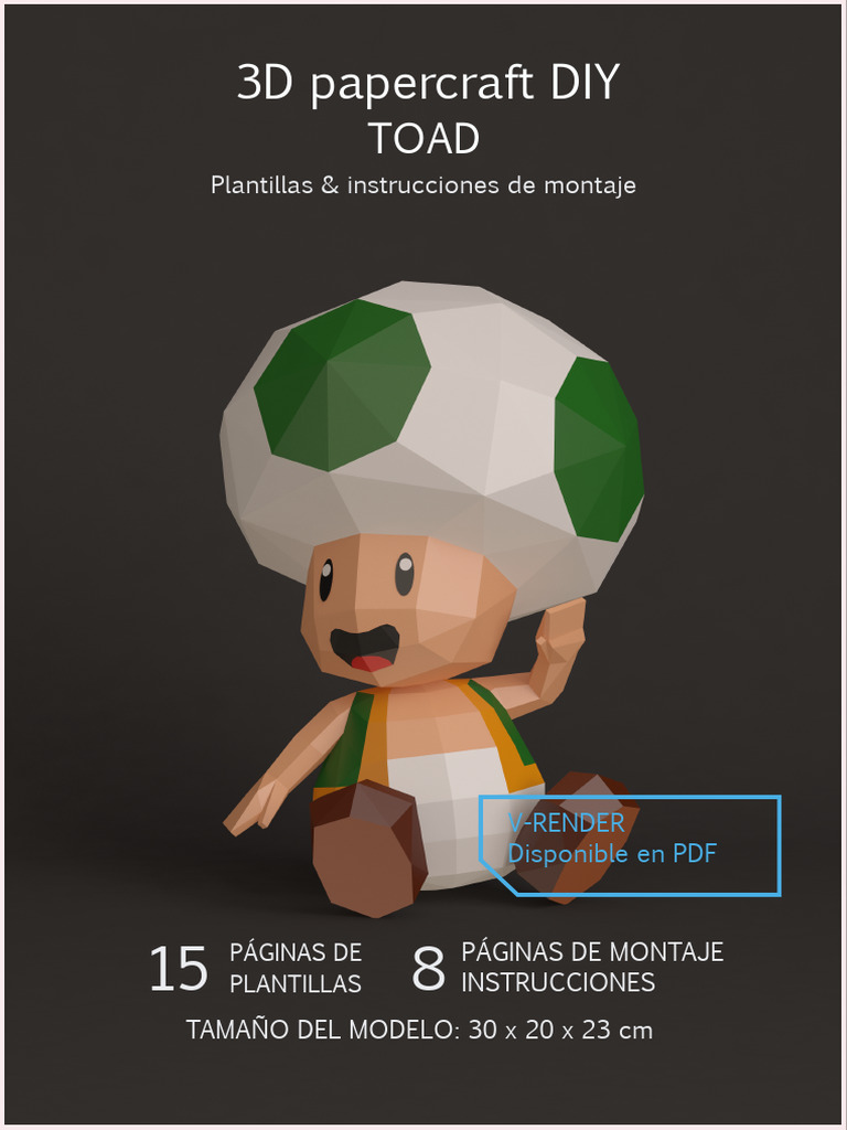 Papercraft 3D de Toad: Instrucciones | PDF