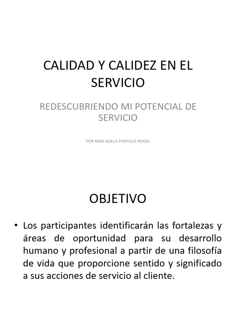 Calidad y Calidez | PDF | Sicología | Conceptos psicologicos