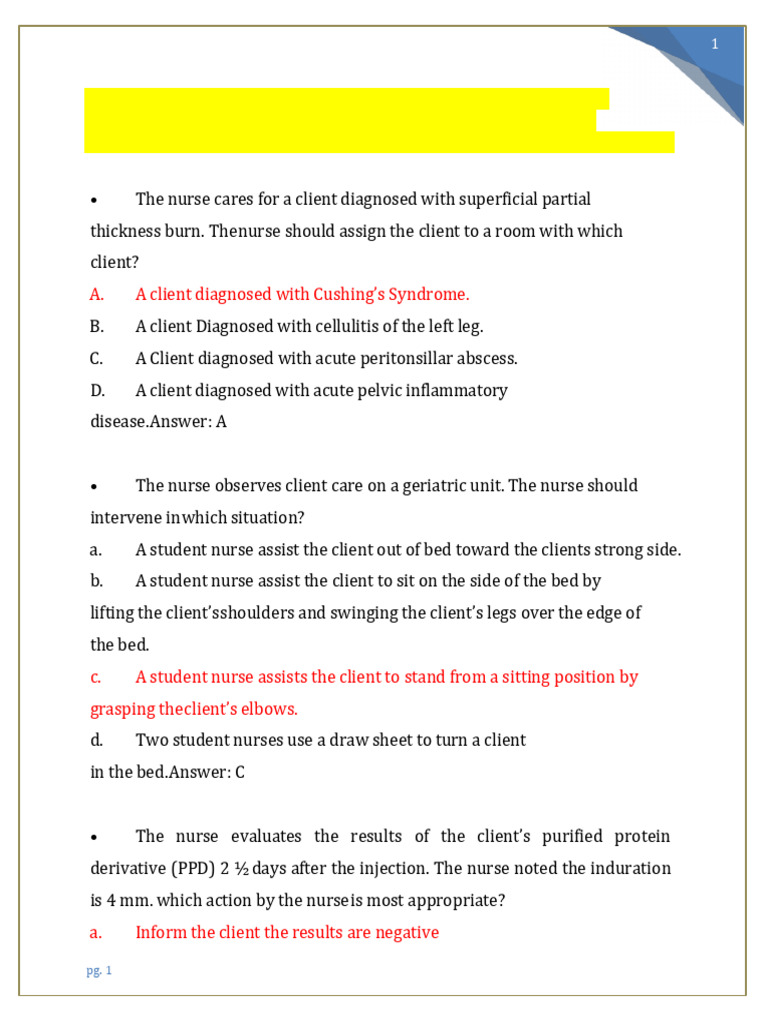 Nursing Exam Practice Questions | PDF | Childbirth | Clinical Medicine