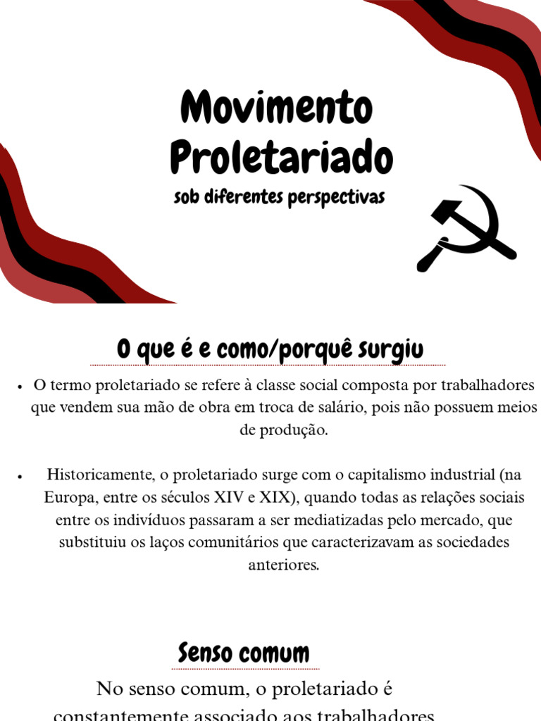 Movimento Proletariado | PDF | Sociologia | Capitalismo