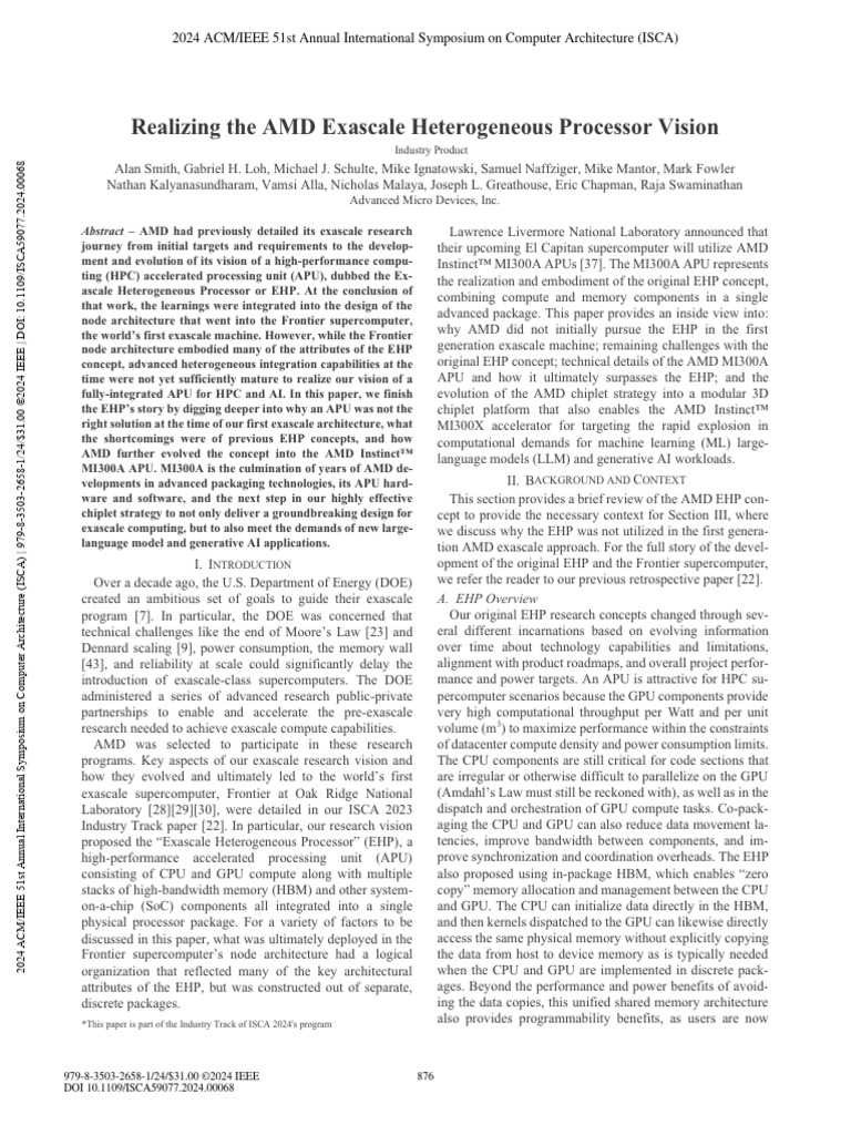 Realizing The AMD Exascale Heterogeneous Processor Vision Industry ...