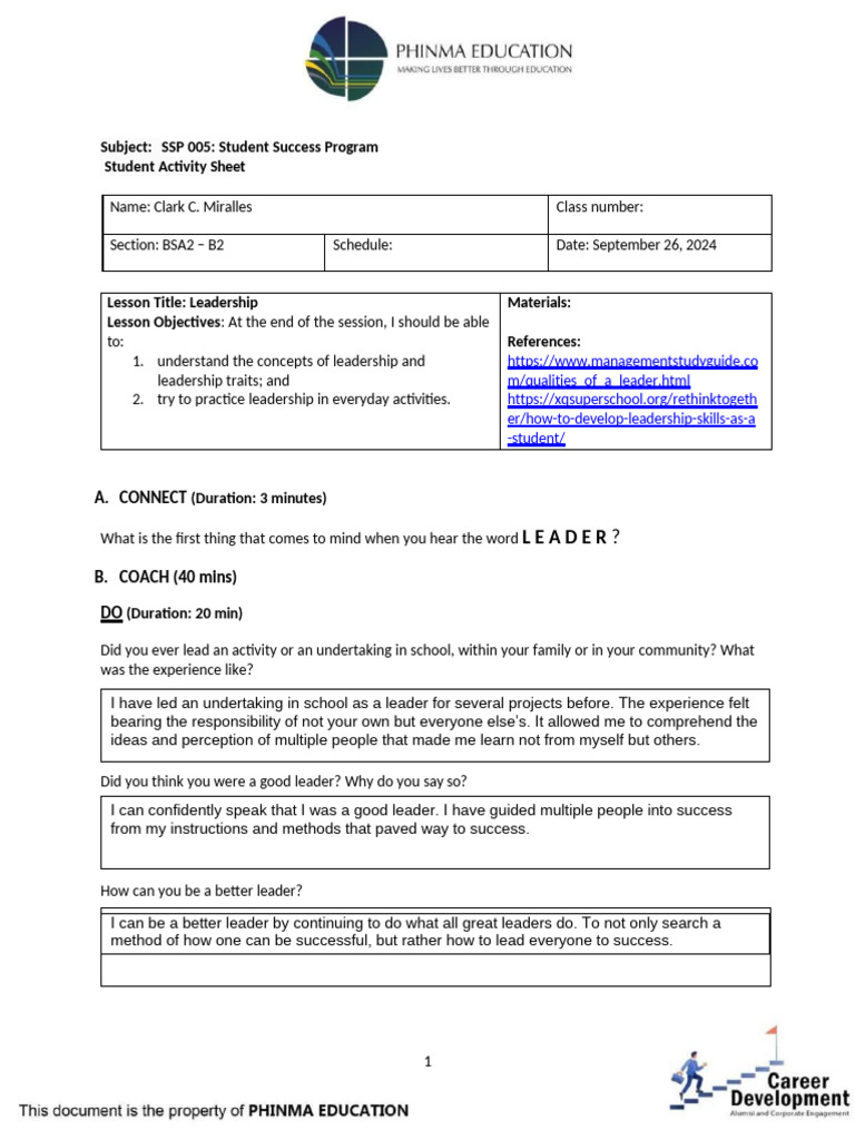 Leadership Skills Development Guide | PDF | Leadership | Psychological ...