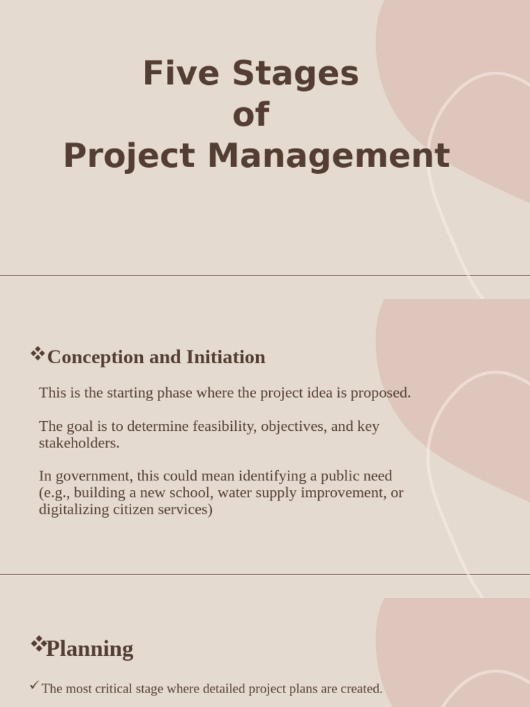 Five Stages of Project Management | PDF | Project Management ...
