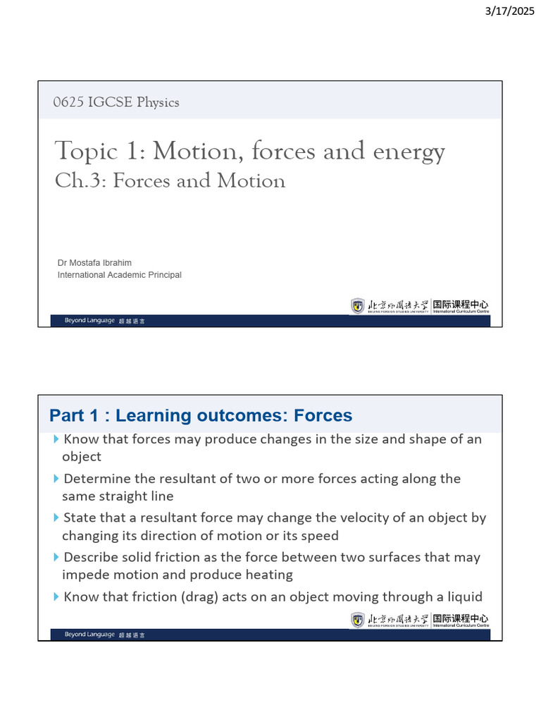 Topic 1 Motion, Forces and Energy-Ch-3 Forces-Final - IGF-Handout | PDF ...