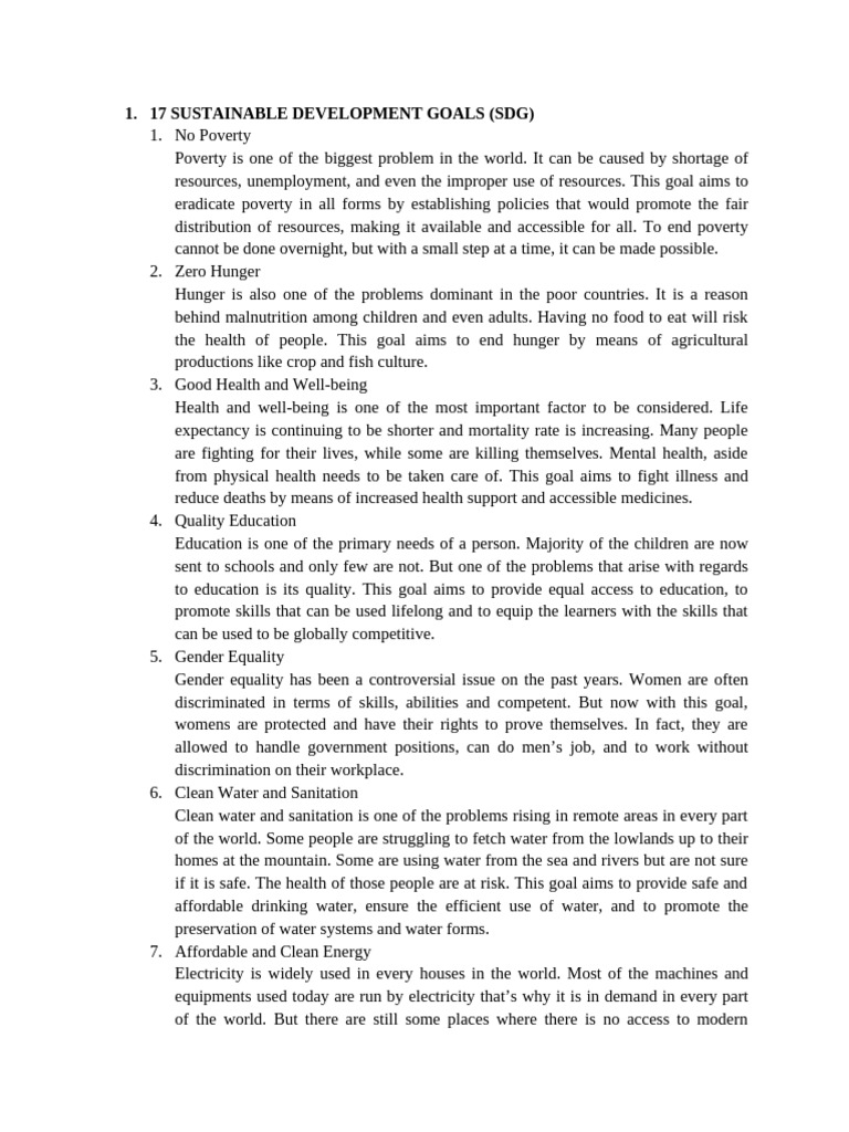 Understanding the 17 Sustainable Development Goals | PDF | Natural ...