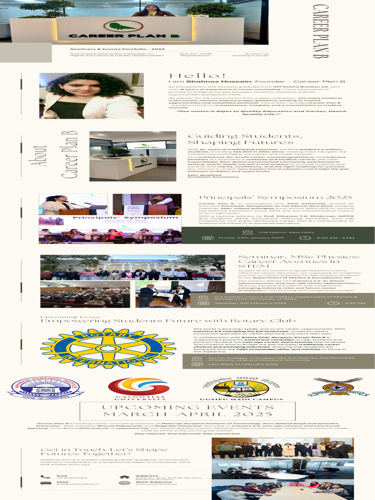 Career Plan B - Events Portfolio 2025-1 | PDF