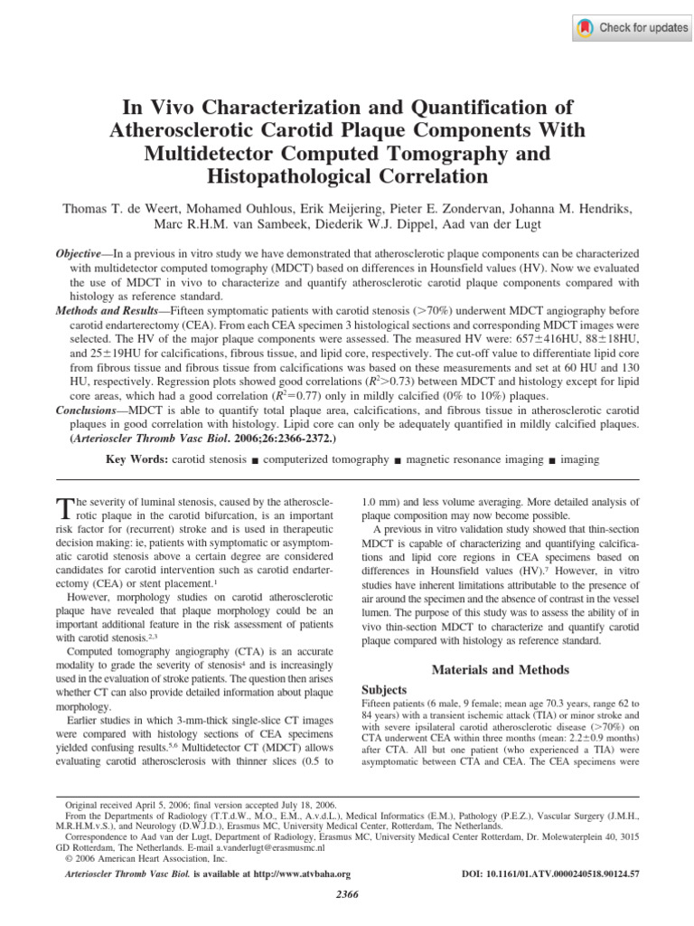De Weert Et Al 2006 in Vivo Characterization and Quantification of ...