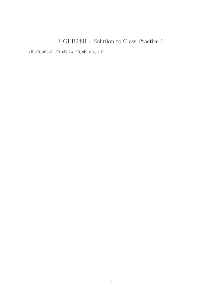 Solution To Class Practice 1 | PDF