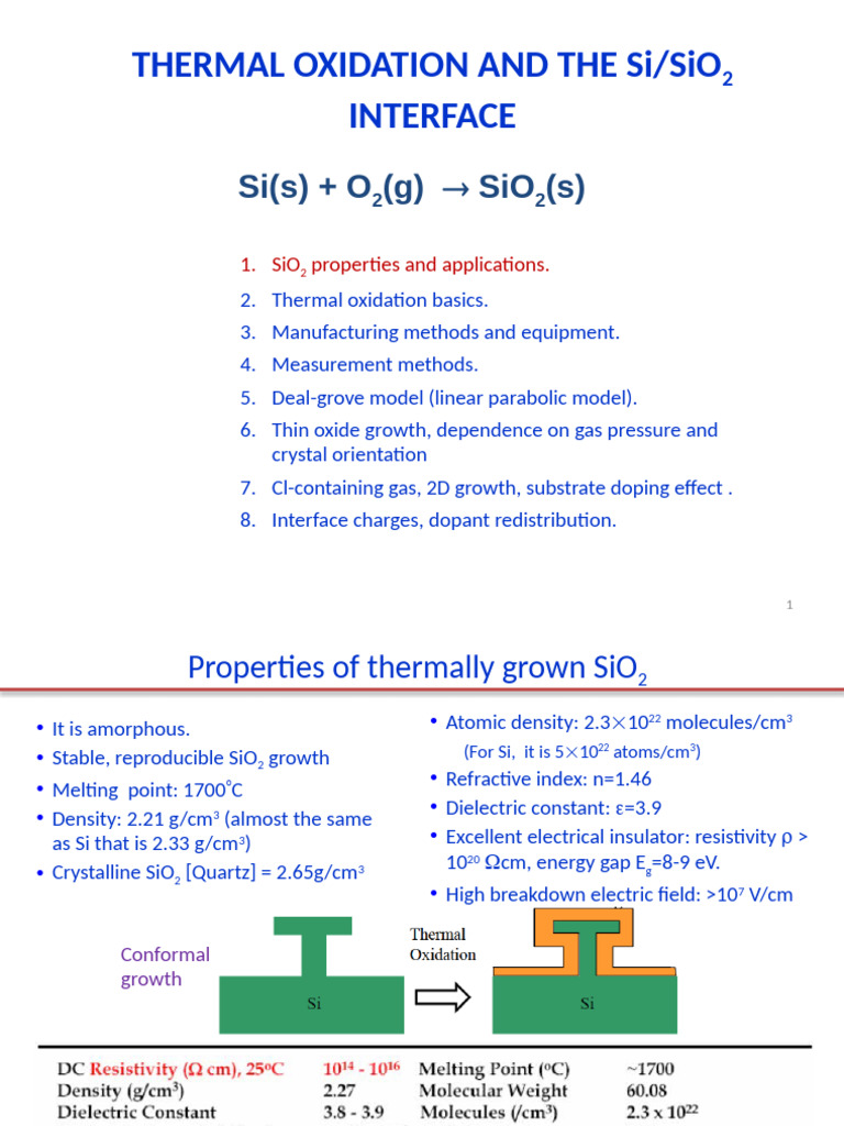 20240506 - Oxy Hóa Nhiệt | PDF | Silicon Dioxide | Doping (Semiconductor)