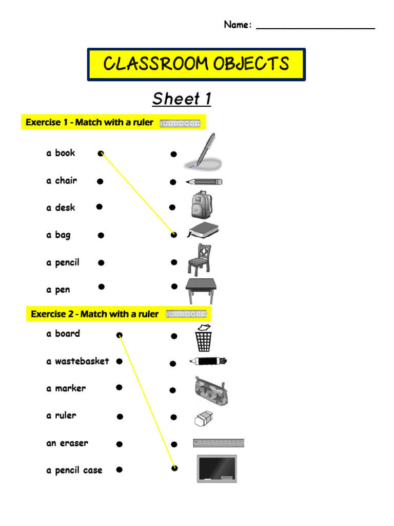 Classroom Supplies Worksheet | PDF