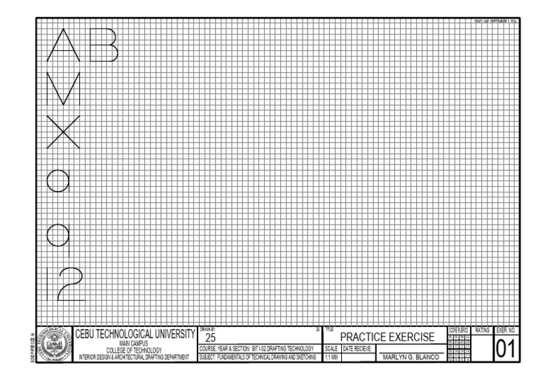 Technical Drawing Scale Exercise | PDF
