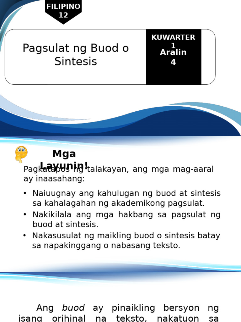 Aralin 5 Buod at Sintesis | PDF
