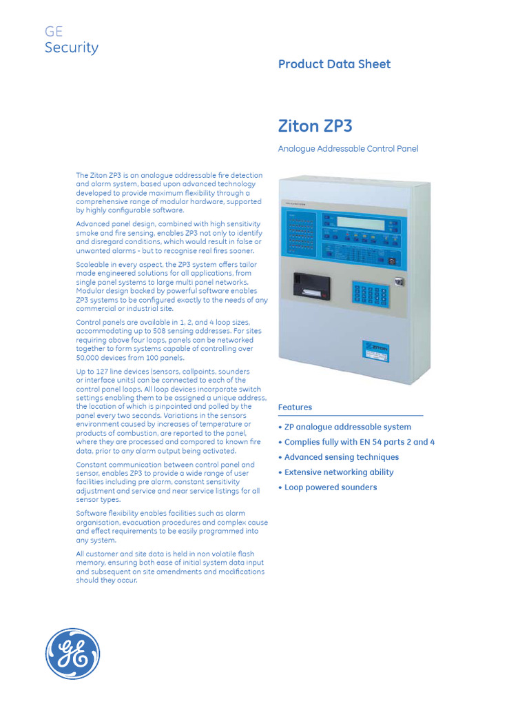 Ziton ZP3 Fire Alarm Panel Overview | PDF | Computer Network | Power Supply