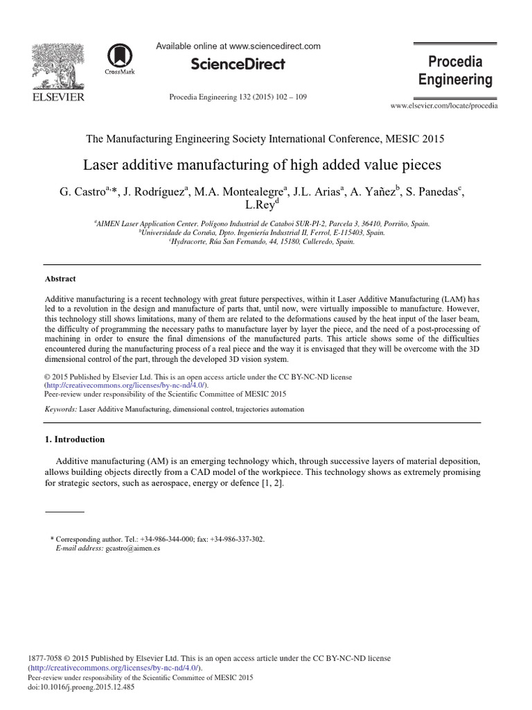 Laser Additive Manufacturing Challenges | PDF | Strength Of Materials ...