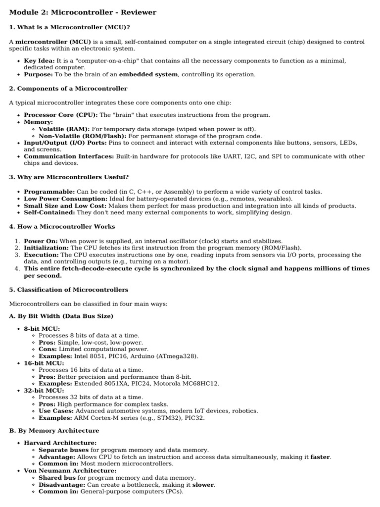 Microcontroller Overview and Applications | PDF | Microcontroller ...