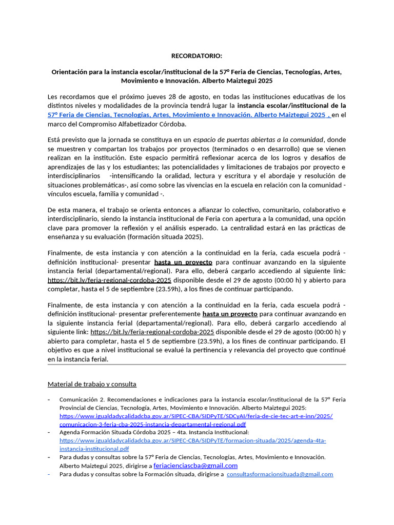 Feria de Ciencias 2025: Guía y Fechas | PDF | Escuelas | Aprendizaje