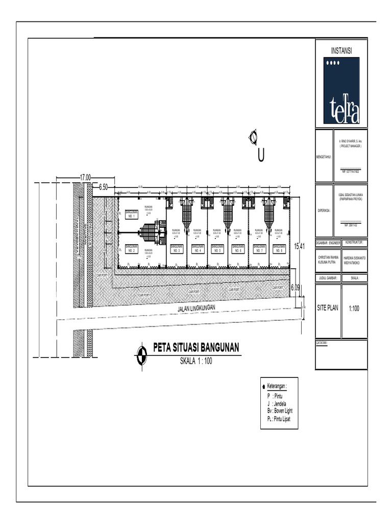 Site Plan Ruko 1:100 Detail Teknik | PDF