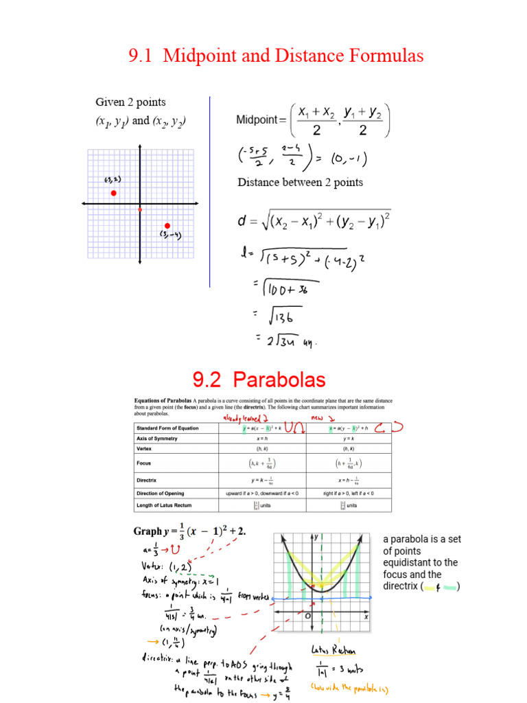 Midpoint, Distance, and Conic Sections | PDF | Ellipse | Euclid