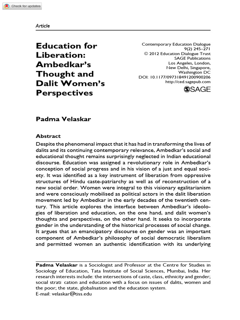 Ambedkar's Education and Dalit Women | PDF | Dalit | Caste