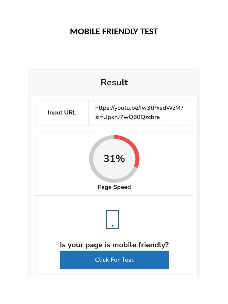Mobile Friendly Test | PDF