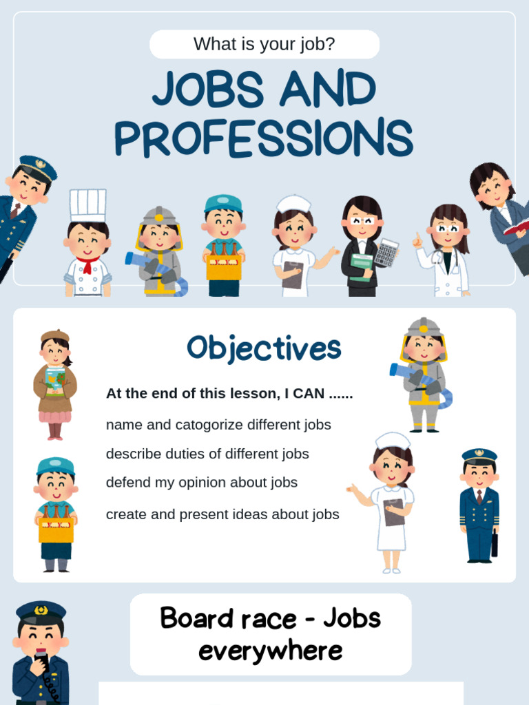 Jobs and Professions Vocabulary Educational Presentation Multicolour ...