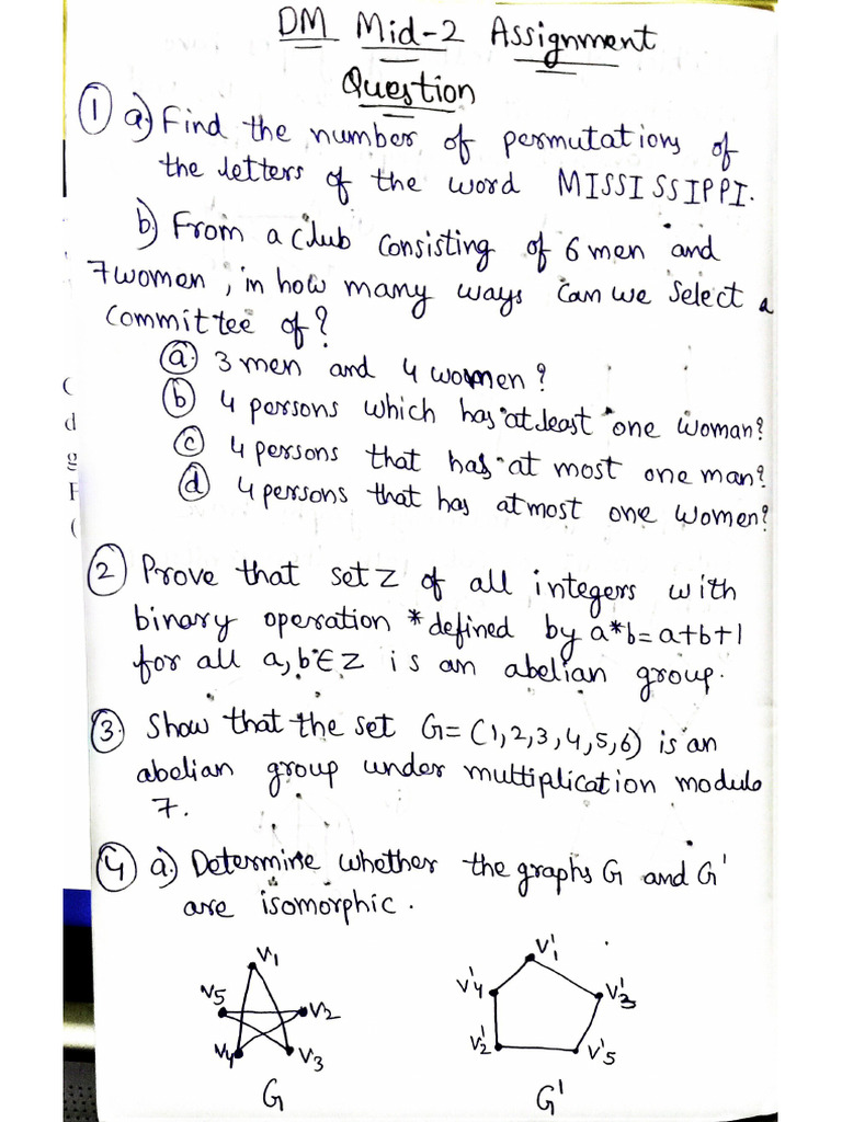 DM Mid-2 Assignment Questions | PDF