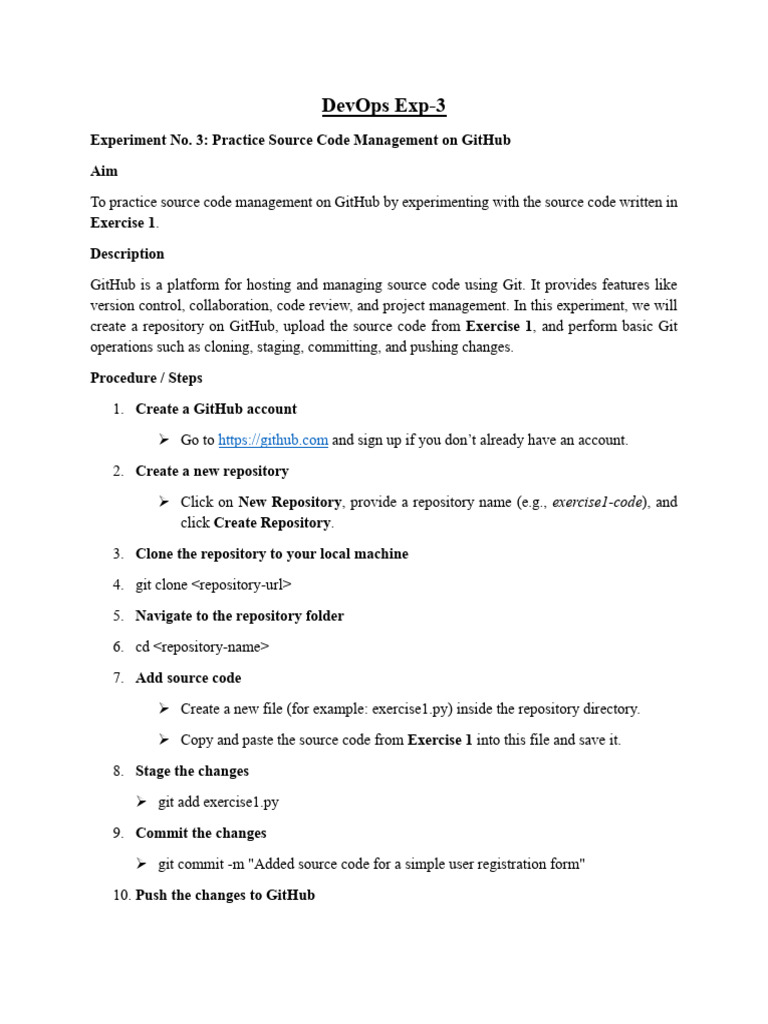 GitHub Source Code Management Guide | PDF