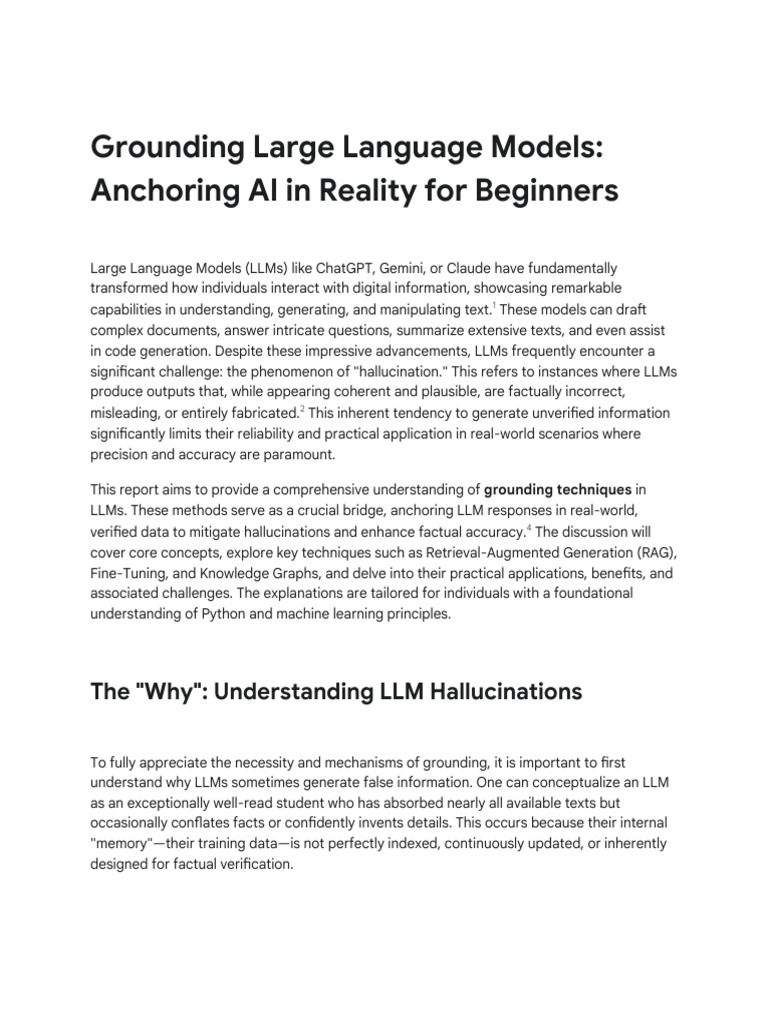 LLM Grounding Techniques Explained | PDF | Cognitive Science