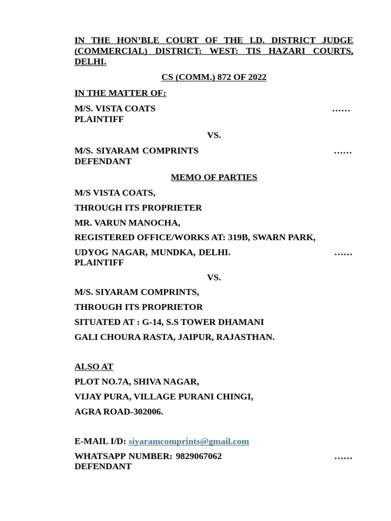 Final Arguments - Written Submissions | PDF | Lawsuit | Cause Of Action
