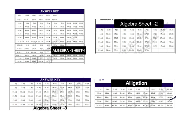 Algebra and Alligation (4 Files Merged) | PDF