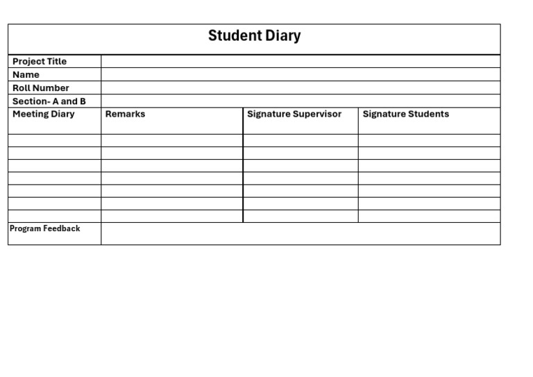 Student Diary | PDF