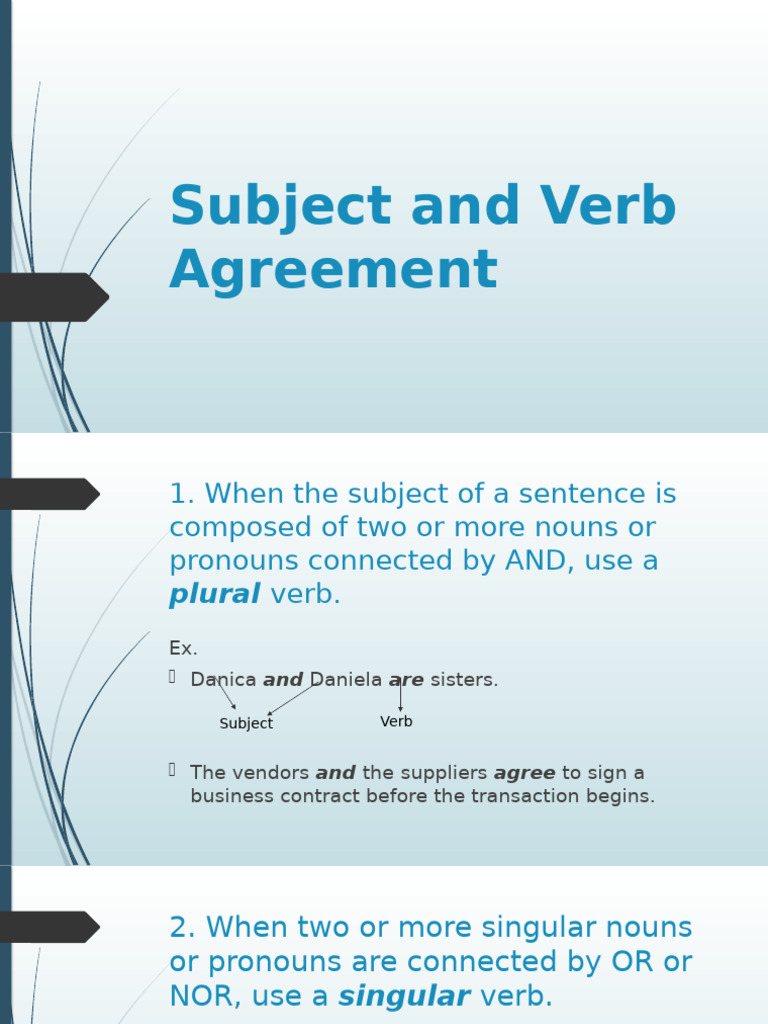 Subject-Verb Agreement Rules Explained | PDF | Grammatical Number ...