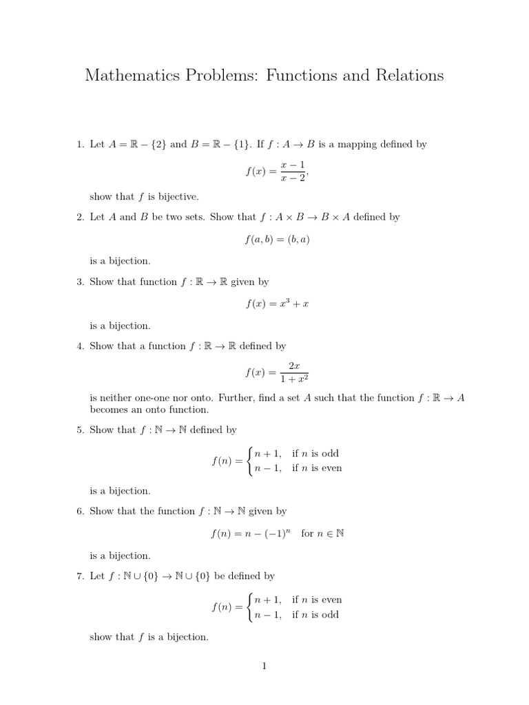 Bijective Functions and Equivalence Relations | PDF | Function ...