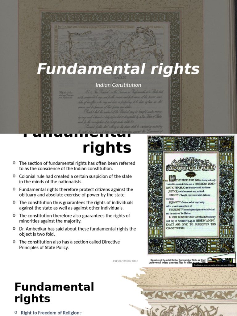 Fundamental Rights of The Constitution | PDF