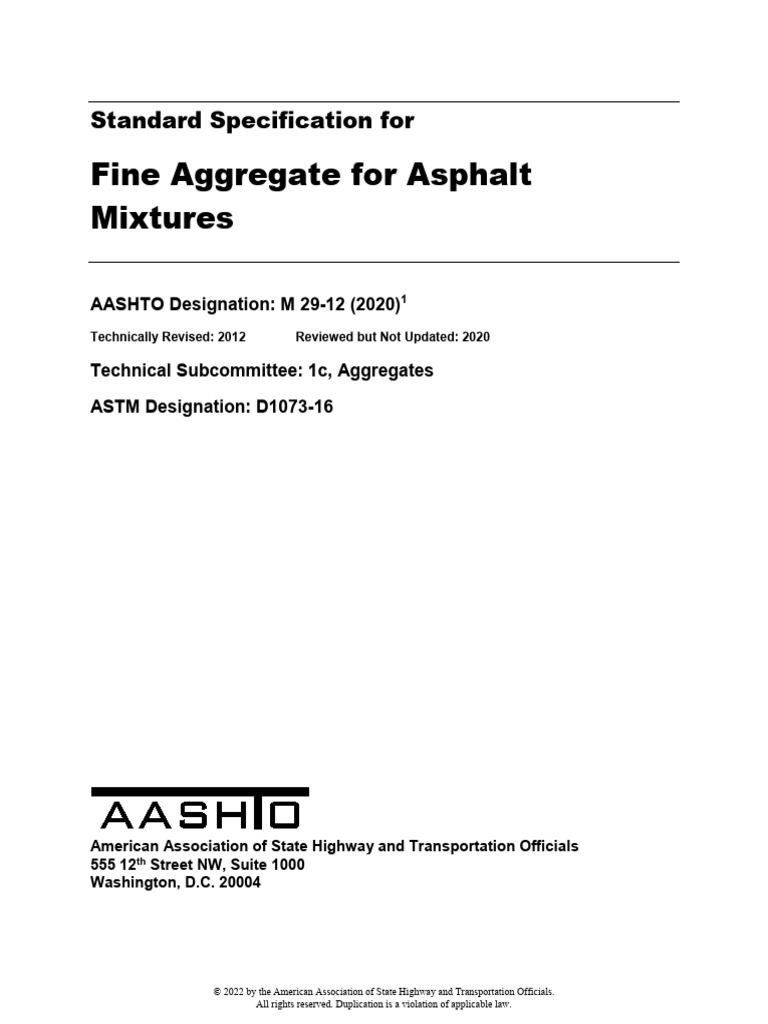 Fine Aggregate Specs for Asphalt Mixtures | PDF | Construction ...