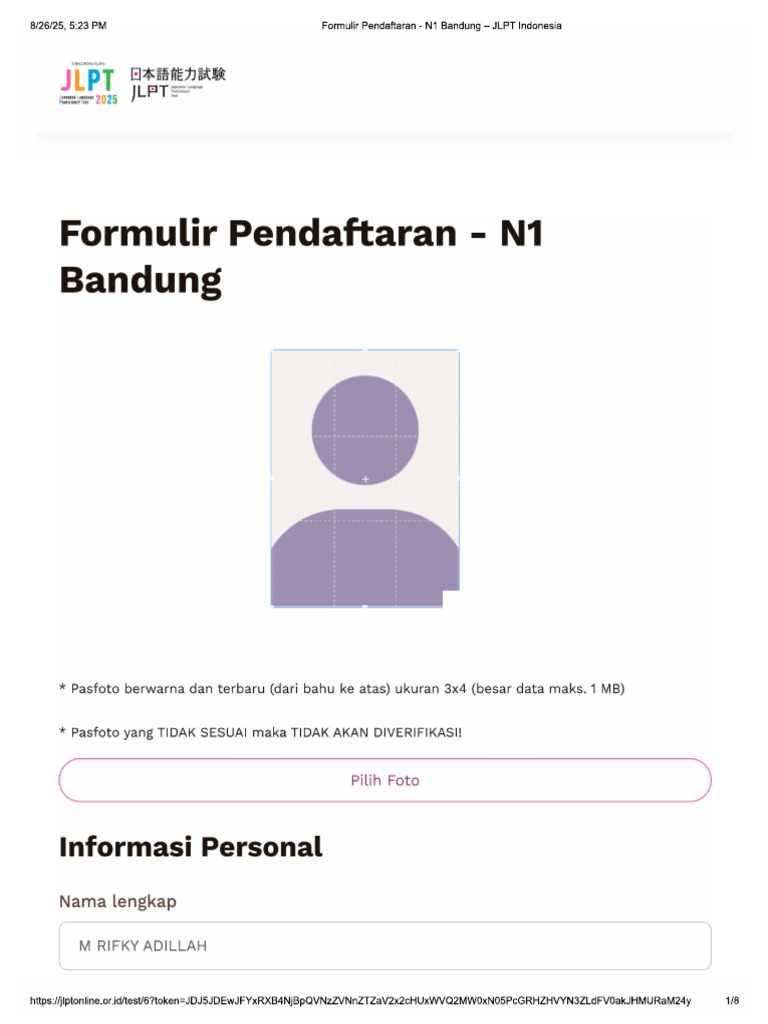 Form Daftar JLPT | PDF