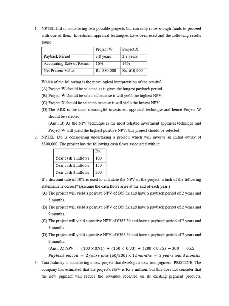 Assignment 6 PM | PDF | Net Present Value | Internal Rate Of Return